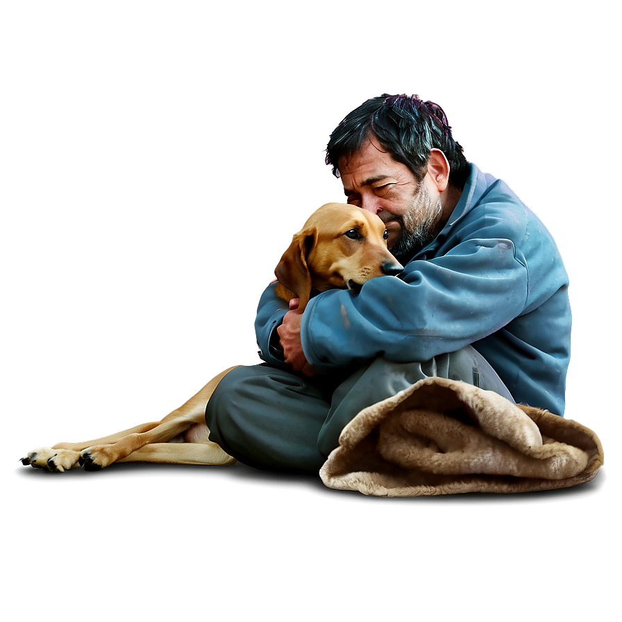 Homeless Man With Dog Png Tdd67