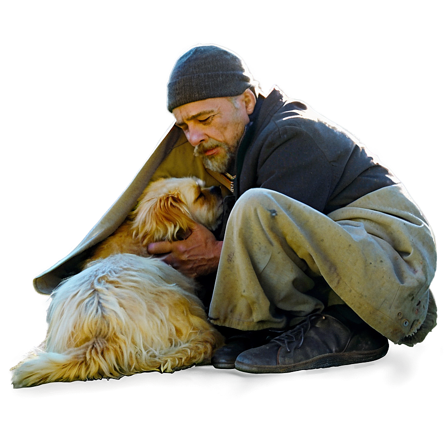 Homeless Man With Dog Png Wsd12