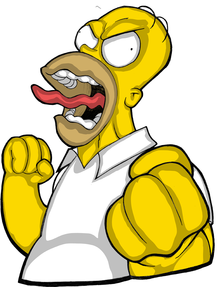 Homer Simpson Bart Simpson Anger - Mad Homer Simpson Png, Transparent Png PNG with transparent background