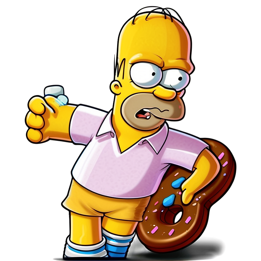 Homer Simpson Donut Lover PNG 05212024 PNG with transparent background