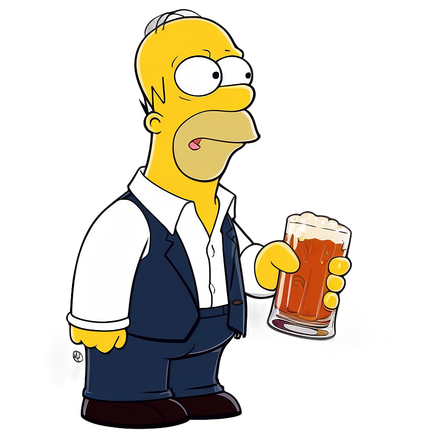 Homer Simpson Duff Beer PNG 96 PNG with transparent background