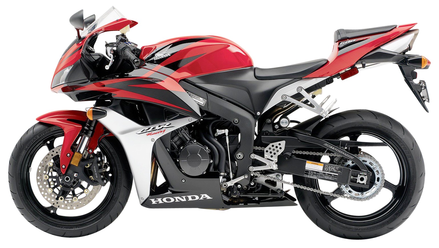 Honda C B R Sportbike Profile View PNG with transparent background