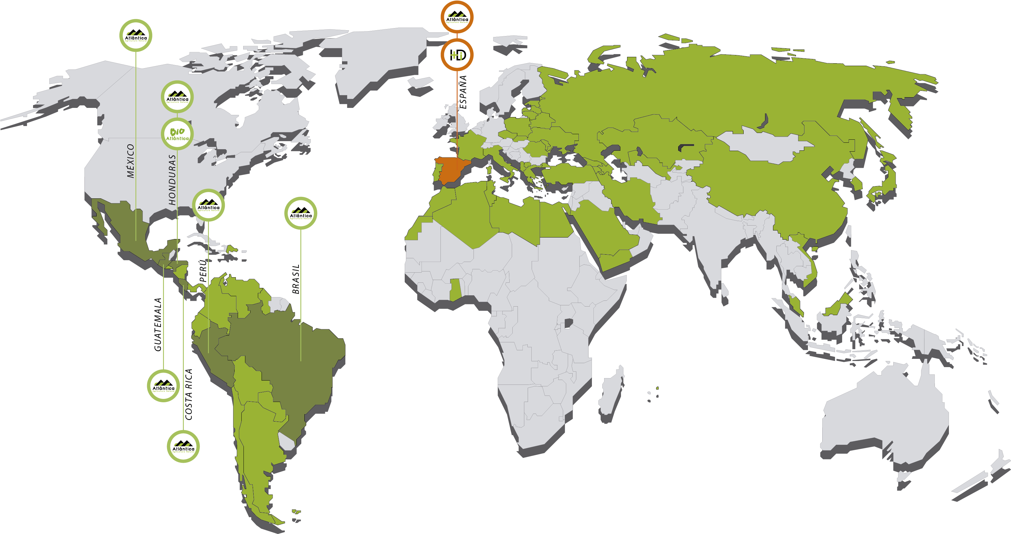 Honduras Highlighted World Map