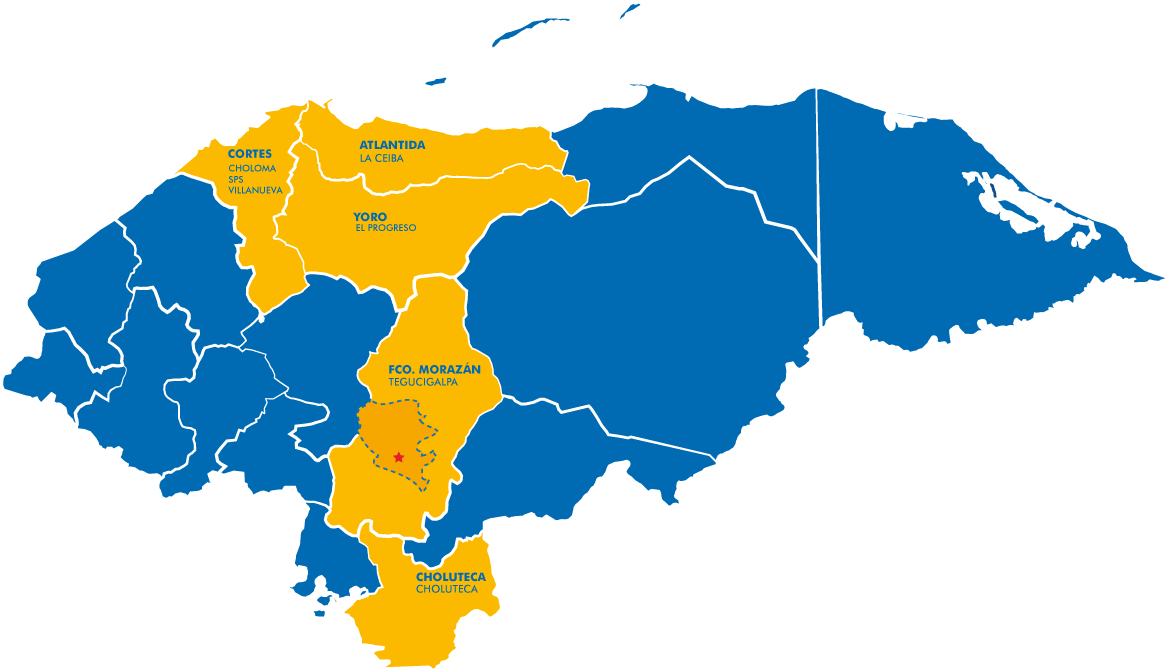 Capital City Of Honduras Map, HD Png Download PNG image with a transparent background, free high-resolution download