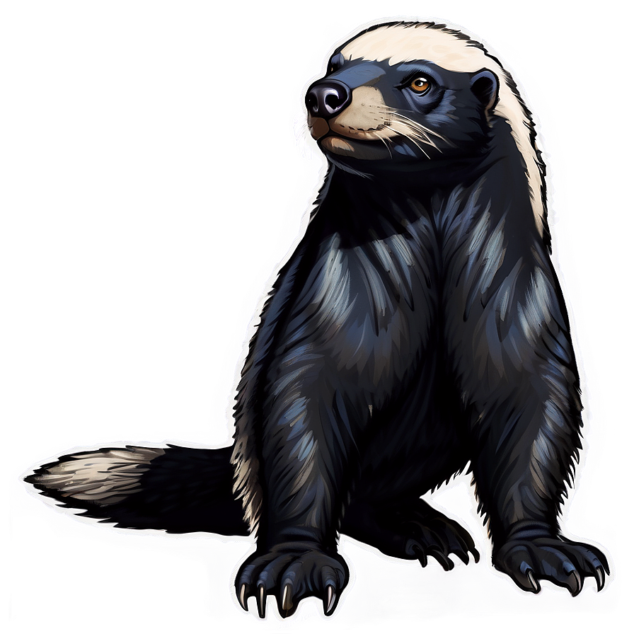 Honey Badger Traditional Artwork Png Euf42