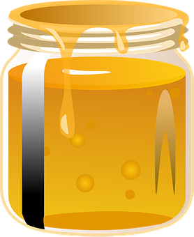 Honey Jar Vector Illustration 278x340 PNG image with a transparent background, free high-resolution download