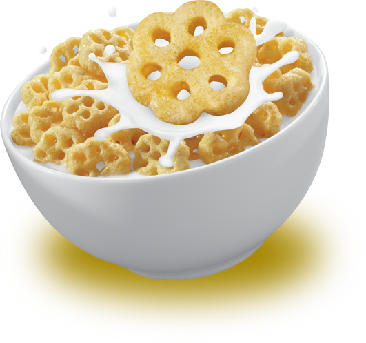 Honey Nut Cerealwith Milk Splash PNG with transparent background