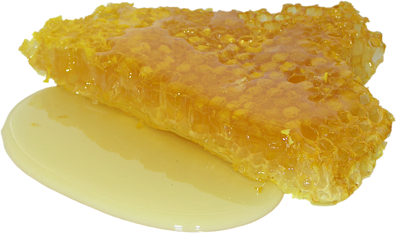 Honeycombwith Dripping Honey PNG with transparent background