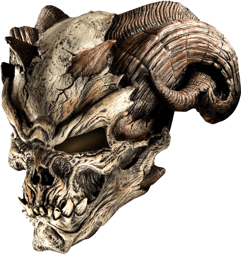 Horned Demon Skull Sculpture