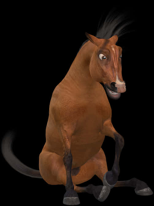 Horse, Toon, Funny, Cute, Brown, Toonpferd, Horrified - Horse Funny Png, Transparent Png PNG with transparent background