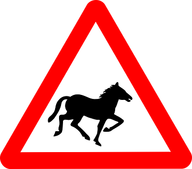 Horse Traffic Sign Warning