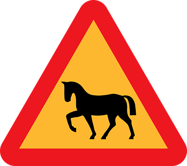Horse Warning Sign Graphic PNG with transparent background