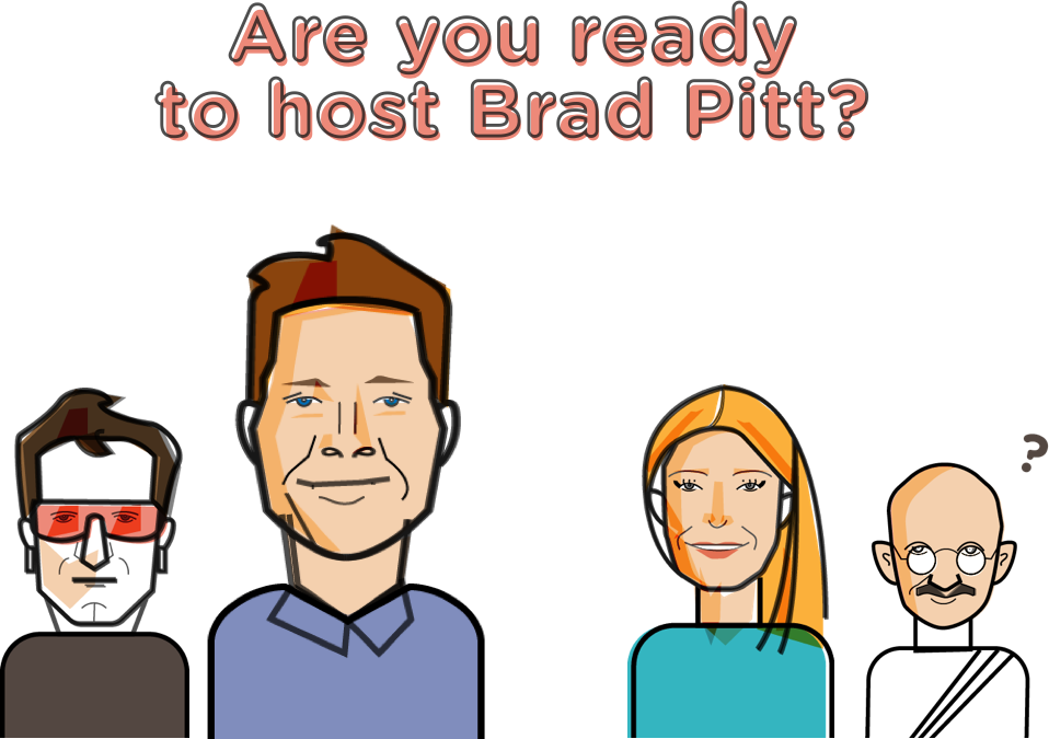 Hosting Brad Pitt Cartoon Characters