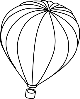 Hot Air Balloon Outline PNG with transparent background