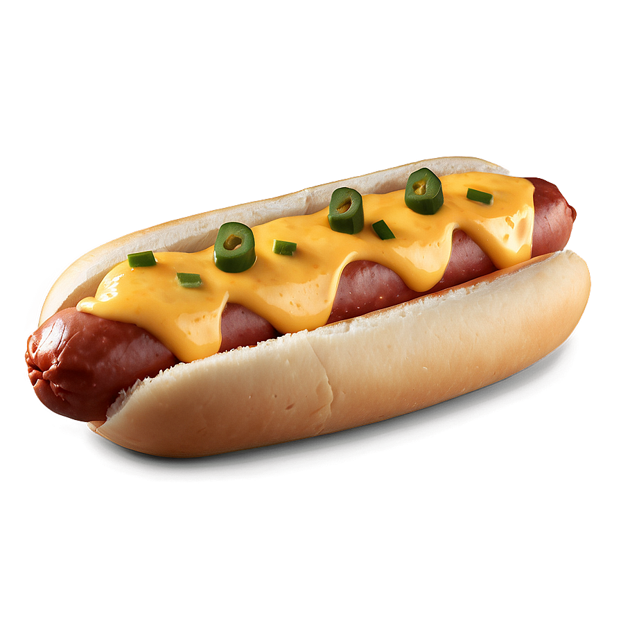 Hot Dog With Cheese Sauce Png Nwb