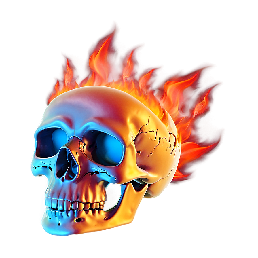 Hot Fire Skull Image Png Khu94