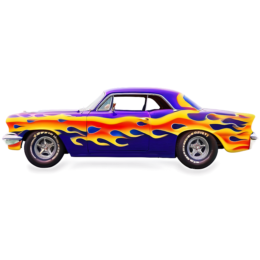 Hot Rod With Flames Decal Png Hfy96