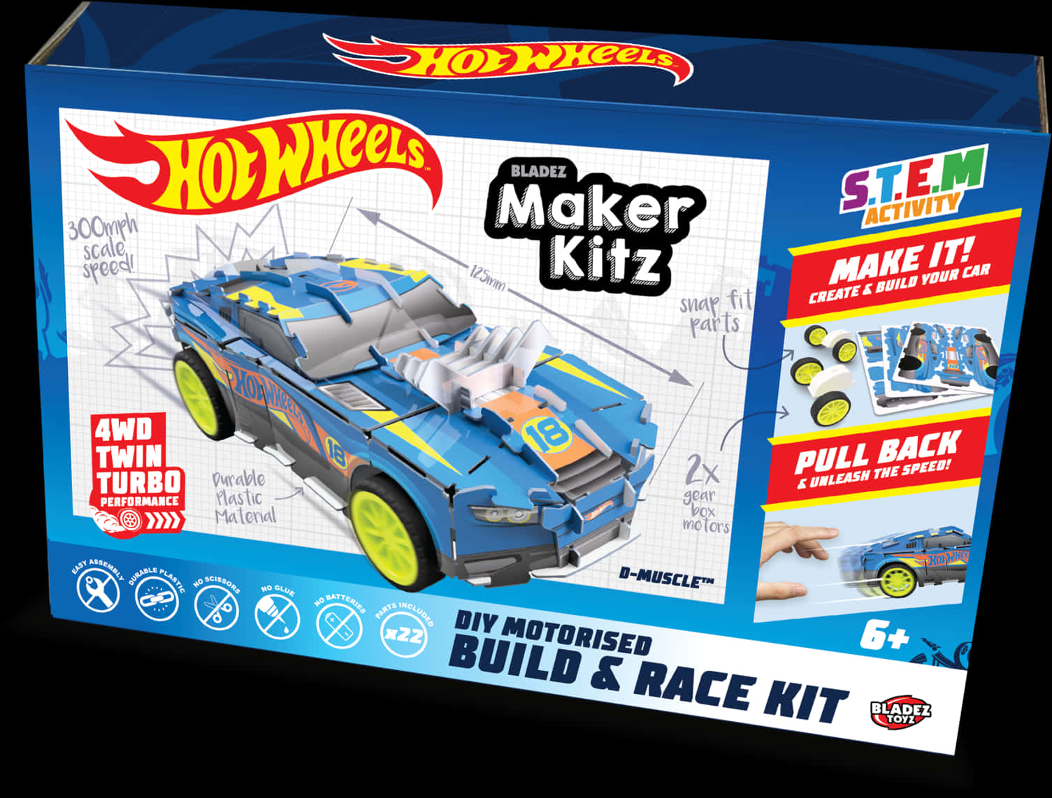 Hot Wheels Maker Kitz - Hot Wheels Maker Kitz Build Race Kit Blue, HD Png Download PNG with transparent background