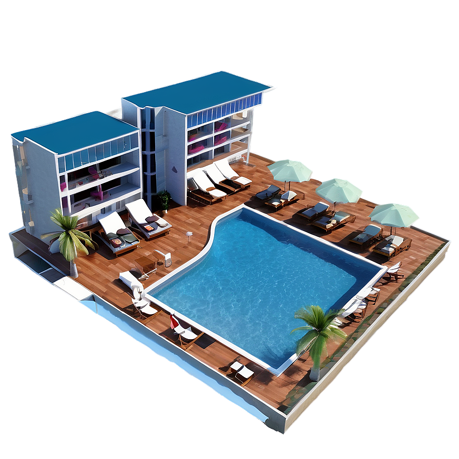 Hotel Rooftop Pool PNG 05212024 PNG with transparent background