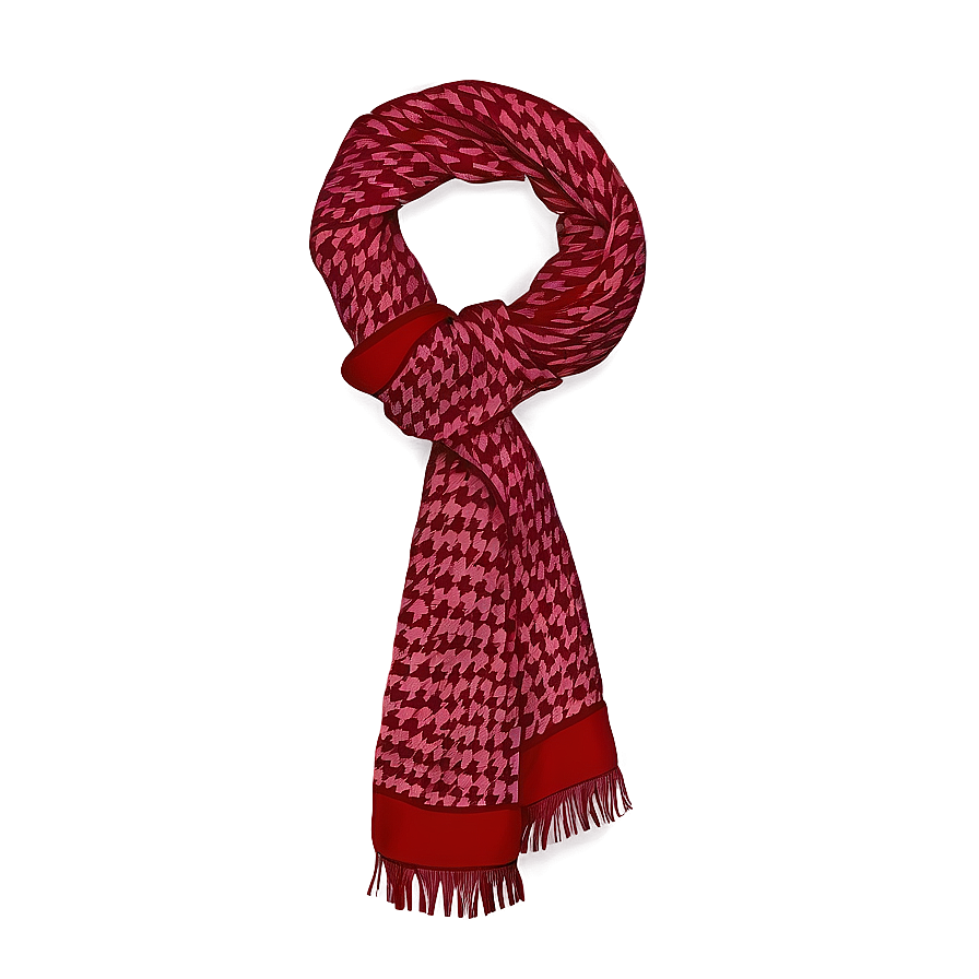 Houndstooth Red Scarf Png Eiu64