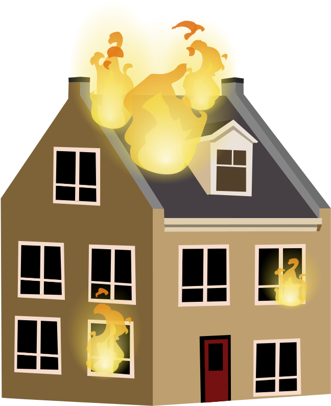 House Fire Illustration PNG with transparent background