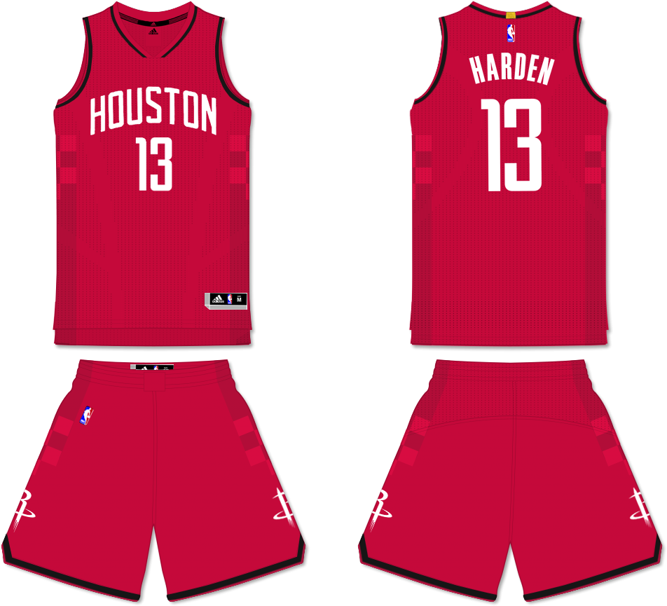 Shorts Houston Rockets Jersey Red, HD Png Download PNG with transparent background