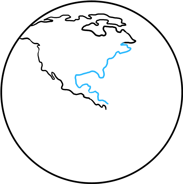 How To Draw Earth - Gulf Drawing Easy, HD Png Download PNG with transparent background