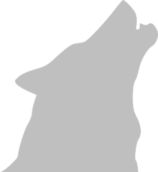Howling Wolf Silhouette PNG with transparent background