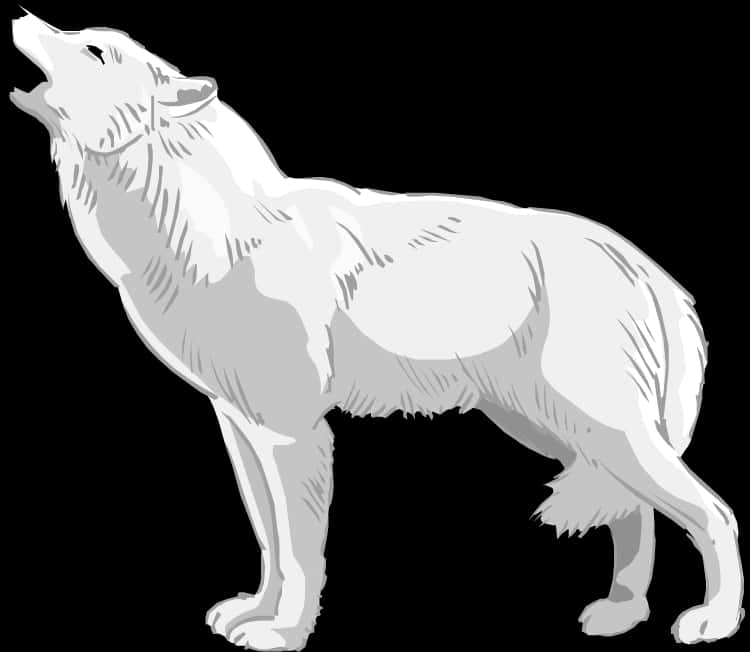 Howling Wolf Vector Illustration