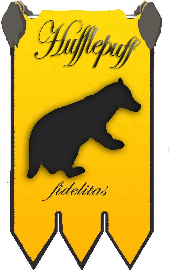 Hufflepuff House Bannerwith Badgerand Motto