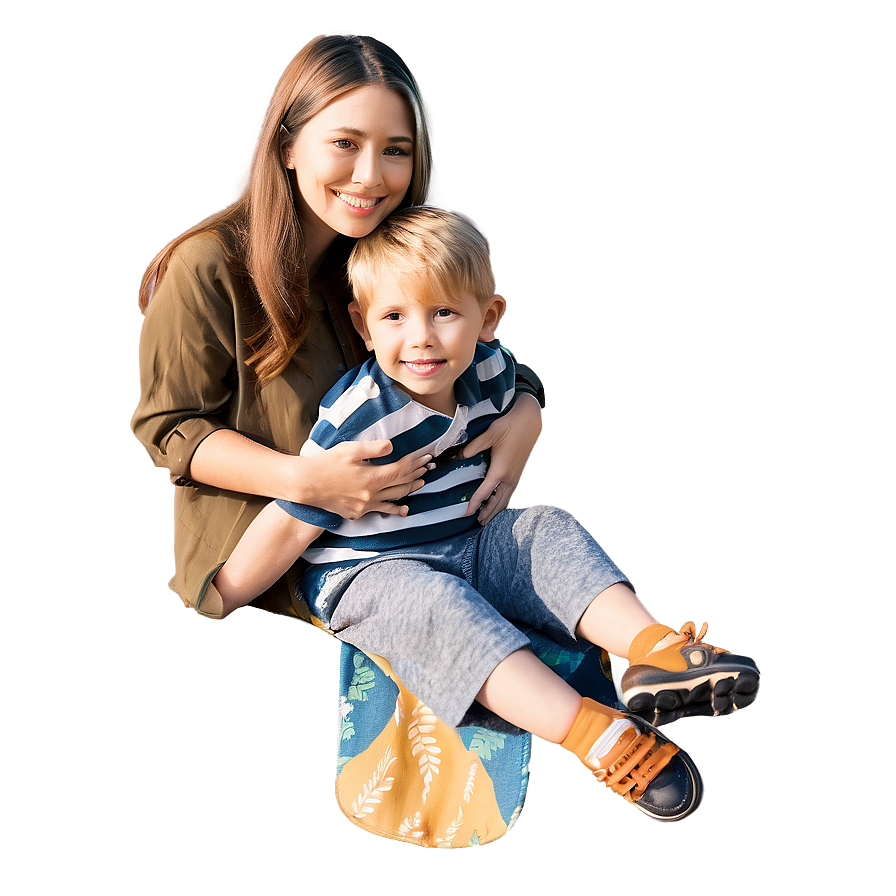 Hugging Mom and Son PNG 13 PNG with transparent background