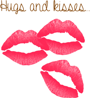 Hugsand Kisses Lip Prints PNG with transparent background
