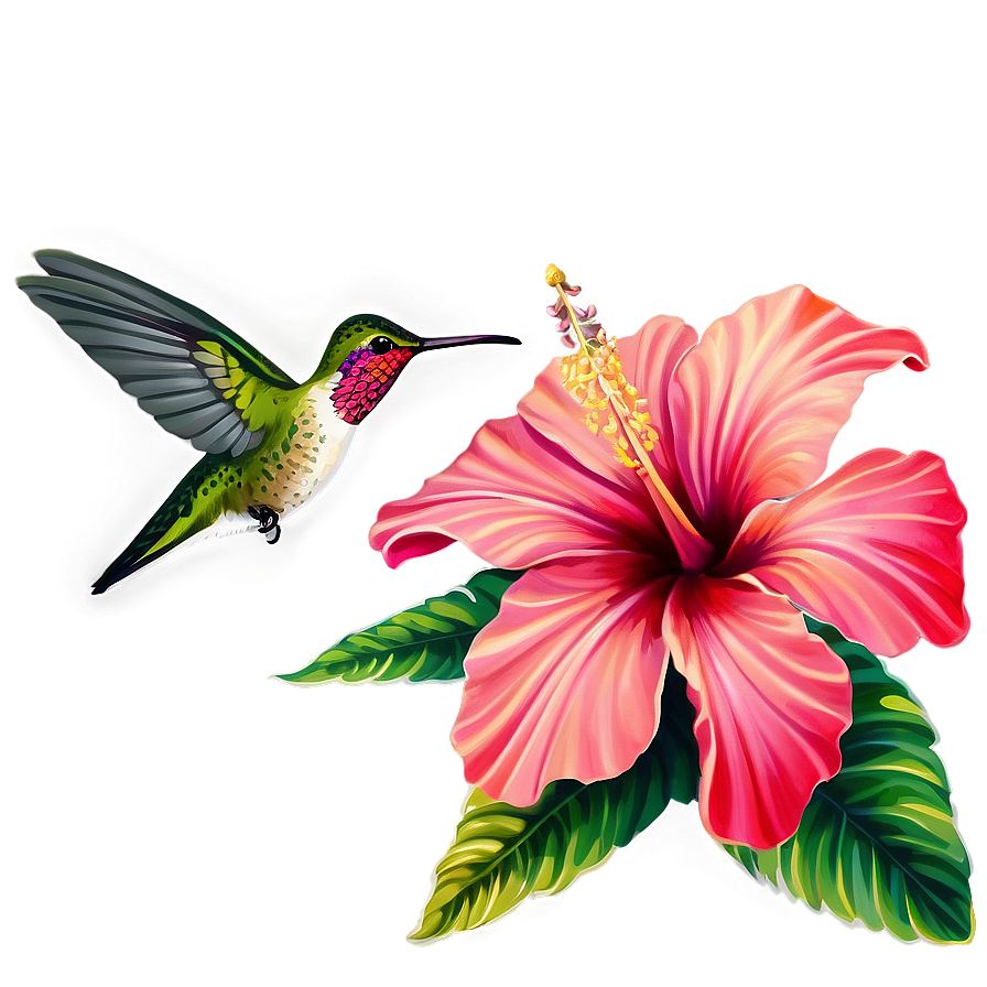 Hummingbird And Hibiscus Png 05212024