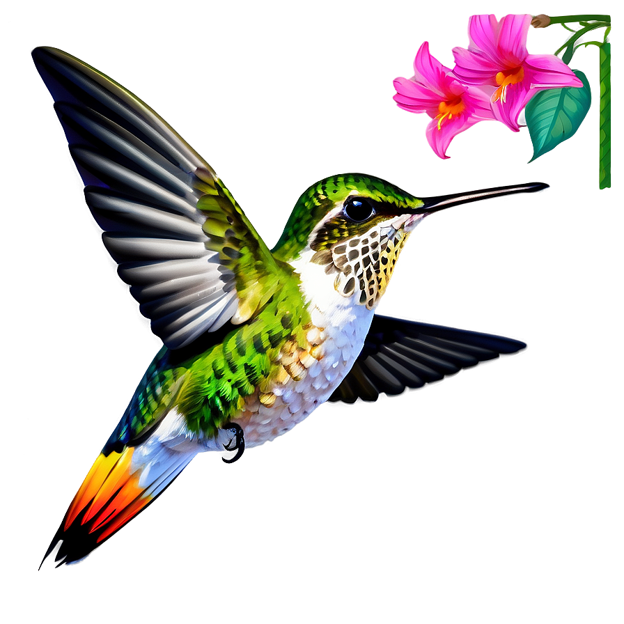 Hummingbird In Tropical Setting Png Jqo56