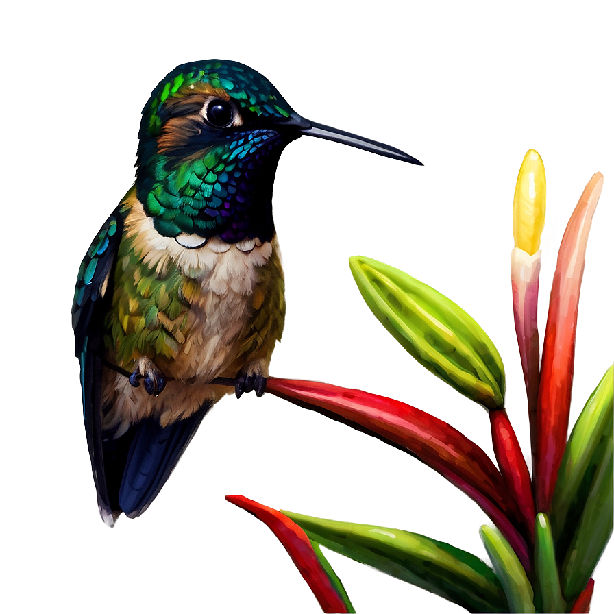 Hummingbird In Tropical Setting Png Kjn