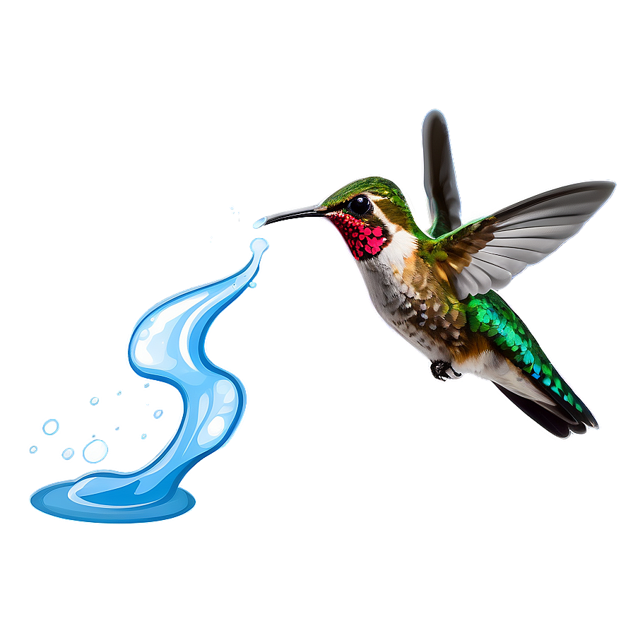 Hummingbird With Water Splash Png 40