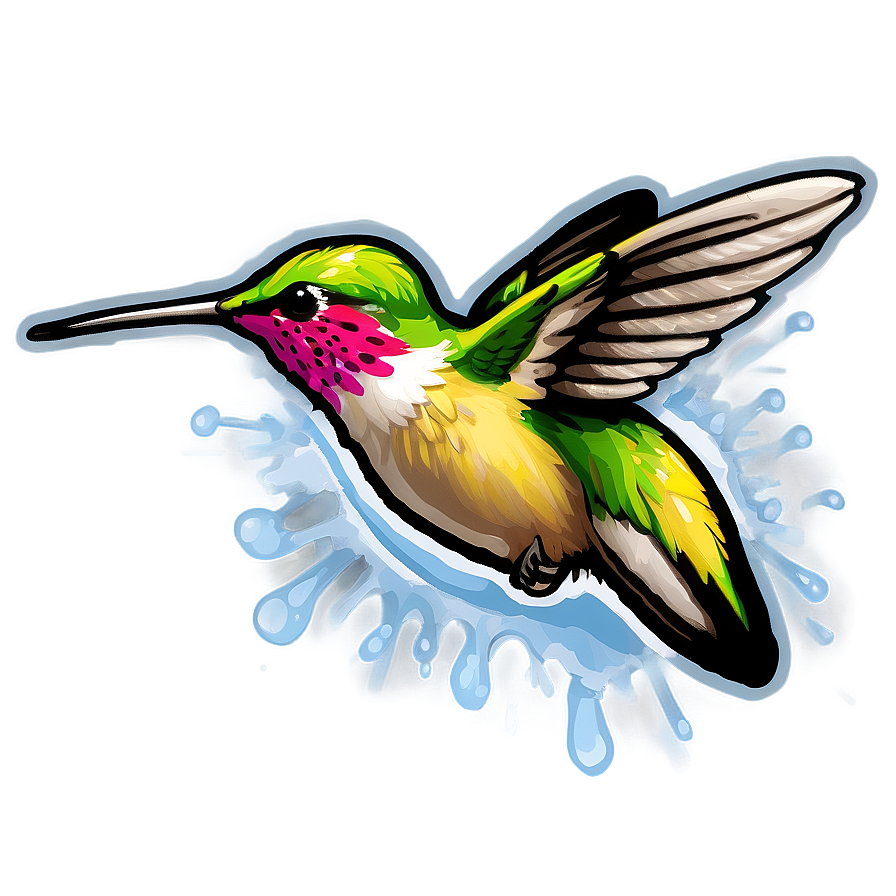 Hummingbird With Water Splash Png Xxh26