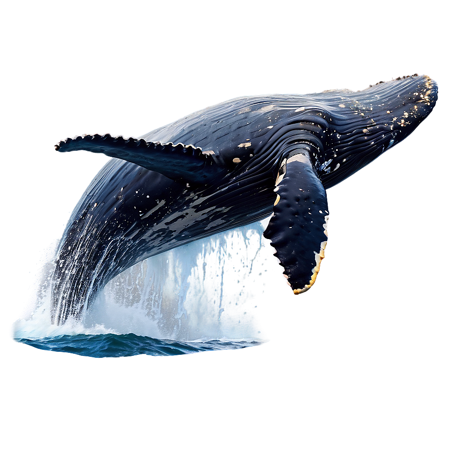 Humpback Whale Breaching Water Png Dys97