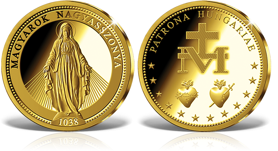 Hungarian Patrona Hungariae Commemorative Medal PNG with transparent background