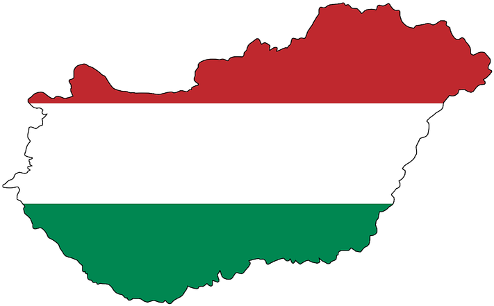 Hungary Mapwith Flag Colors