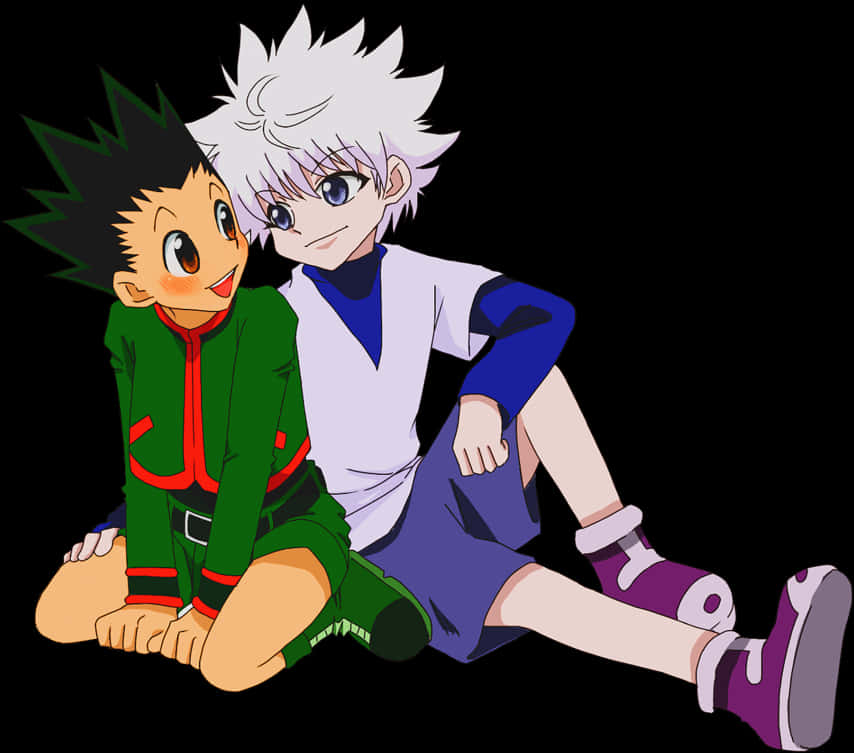 Hunter Friends Killuaand Gon PNG with transparent background