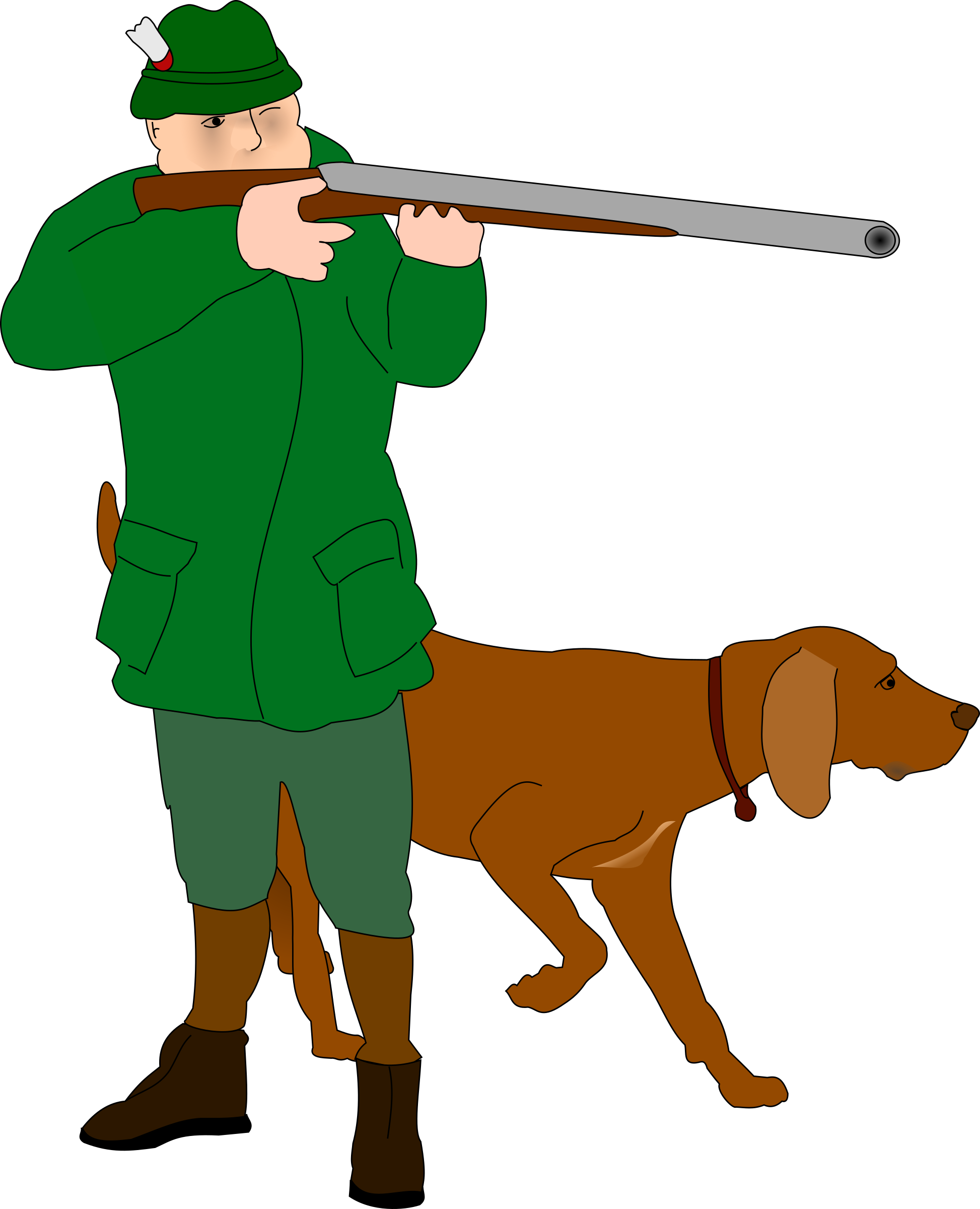 Hunterand Dog Readyfor Hunting