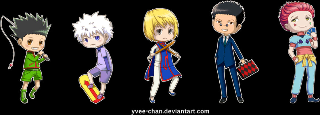 Hunterx Hunter Chibi Characters PNG with transparent background