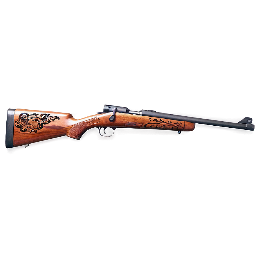 Hunting Rifle With Engraved Stock Png 85