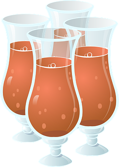 Hurricane Cocktail Glasses Illustration PNG with transparent background