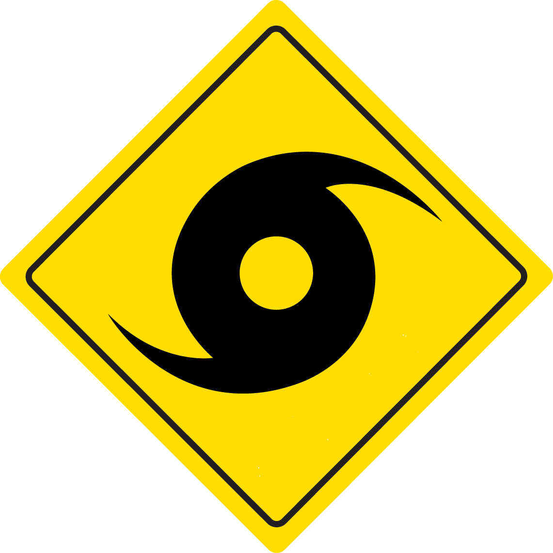 Hurricane - Road Sign Clipart, HD Png Download PNG with transparent background