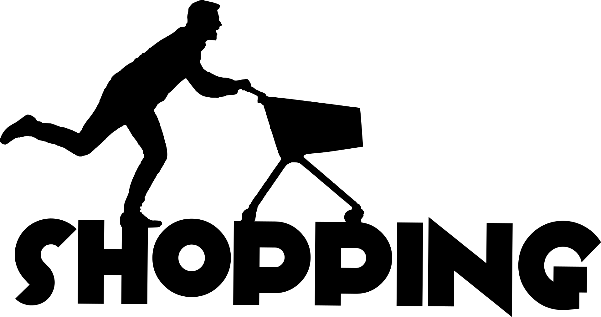 Hurry_ Shopping_ Silhouette PNG with transparent background