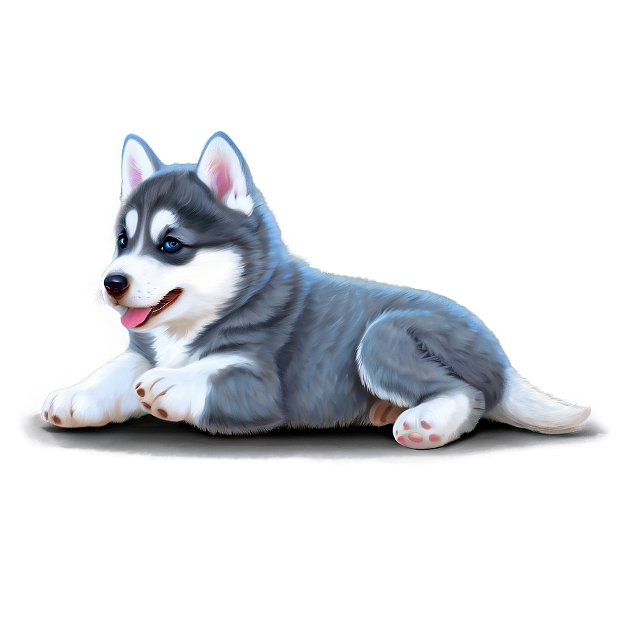 Husky Puppy Playing Png 64