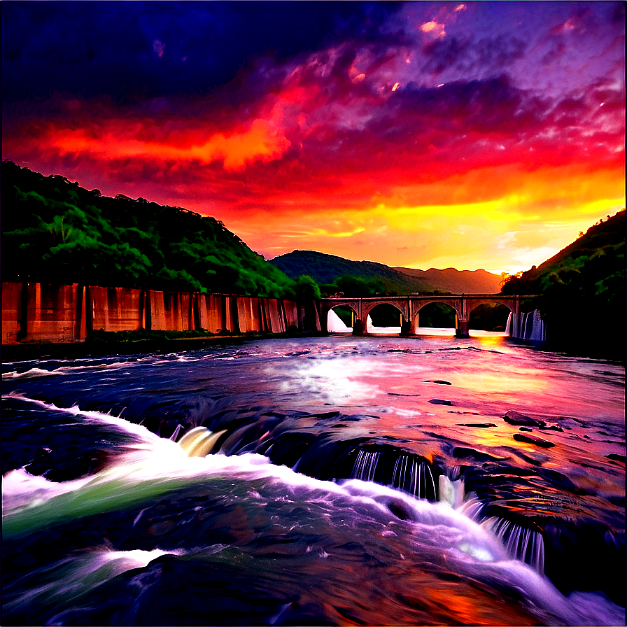 Hydroelectric Dam Sunset Png Jxu92