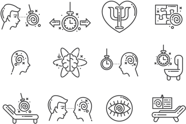 Hypnosis Concept Icons Set